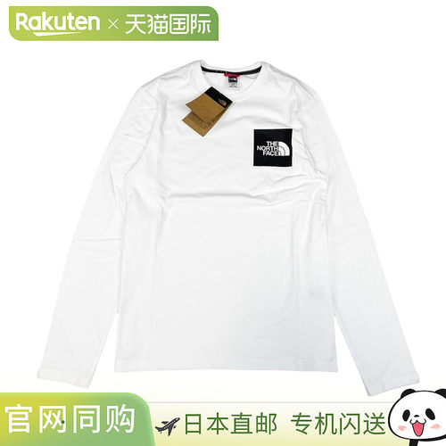 日本直邮The North Face 长袖T恤Fine NF0A8A6PBox Logo印花圆领T