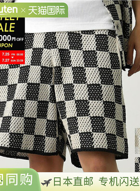 日本直邮ASKYURSELF Ask Yourself 半裤格子红色钩针短裤男士格子