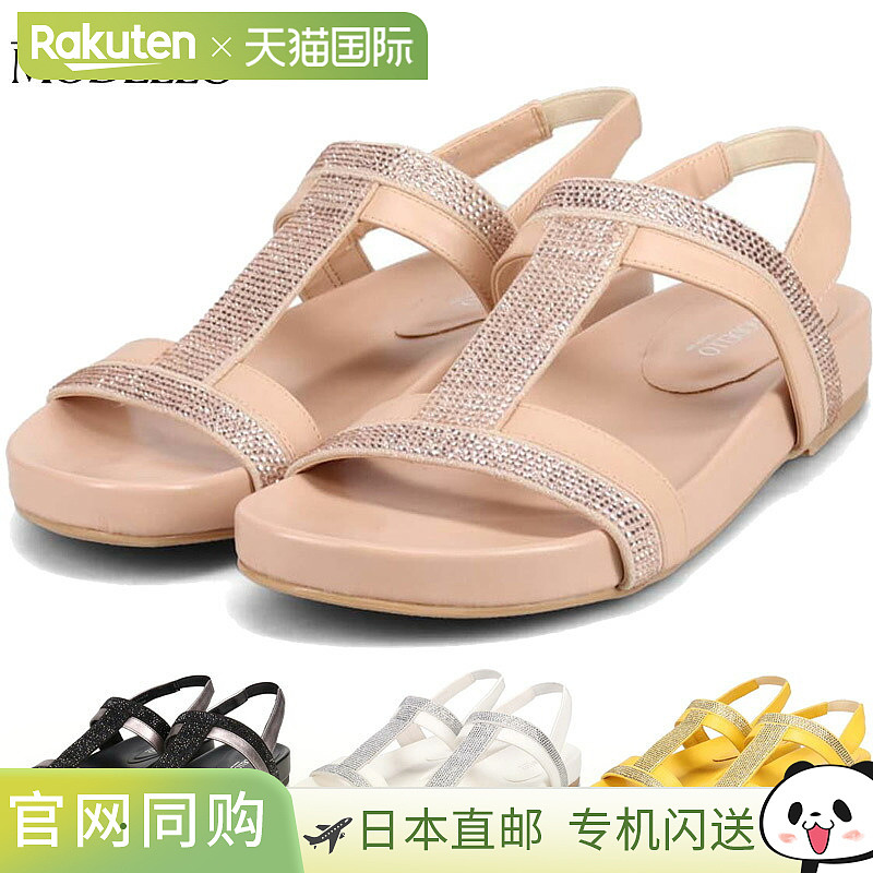 MODELLO 女士 2E 鞋床中底凉鞋带 T 型带。这款优雅凉鞋舒适简约D