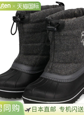 日本直邮Moz 女士雪地靴防滑青少年靴易于行走短靴黑色寒冷天气靴