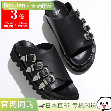 日本直邮TOGA PULLA Toga Pulla 凉鞋 AJ1304 女款皮革带扣凉鞋