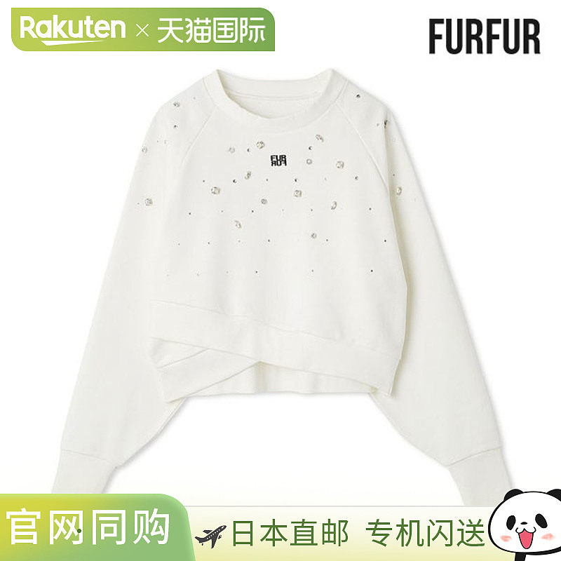 日本直邮FURFUR 宝石刺绣Logo卫衣长袖中长款rwct254080