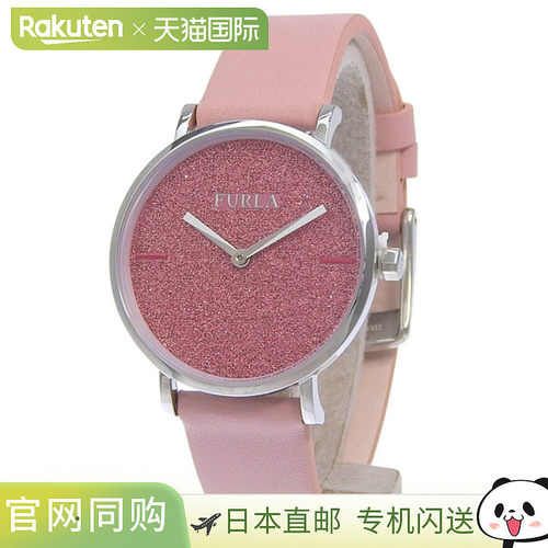 日本直邮Furla 女士腕表不锈钢和皮革表带粉色GIADA SPARKLE 系列