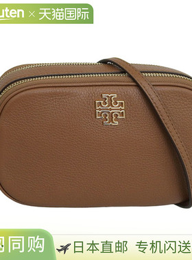 日本直邮Tory Burch 女士 单肩包 Outlet 皮革 棕色 BRITTEN 相机