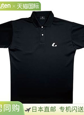 日本直邮LUCENT Polo 衫 男女士比赛衬衫 带领 黑色短袖上衣 吸汗