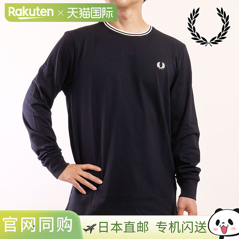 日本直邮Fred Perry 男士长袖双尖头T恤 [M9602-795 FW25] LS 双T