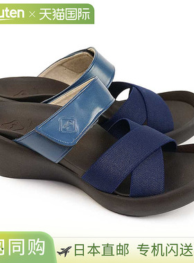 日本直邮Regetta 独木舟凉鞋女士 CJLW5524a 坡跟穆勒橡胶带交叉