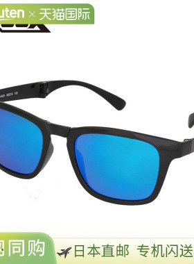 日本直邮XOOX 偏光太阳镜紧凑型折叠灰色/蓝色镜面镜片