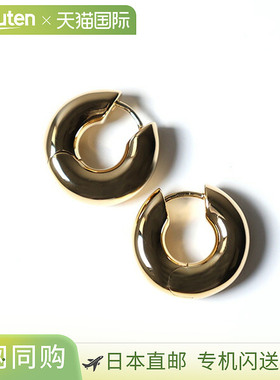 日本直邮TOM WOOD 粗圈小耳环金色ECH10353NA01S925-9K女士粗圈小