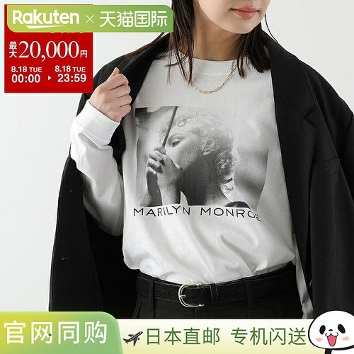 日本直邮GOODROCKSPEED Marilyn Monroe 女士长袖T恤 26MRM003W
