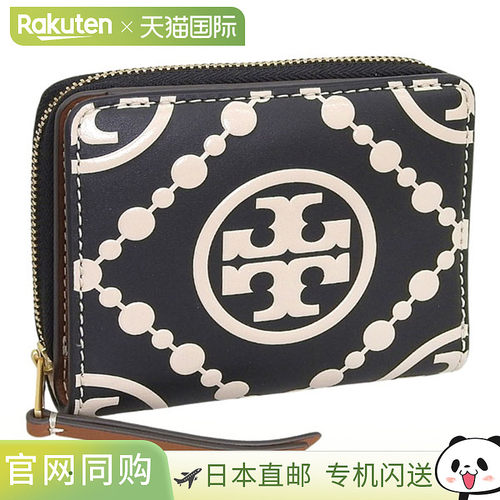 日本直邮TORY BURCH T MONOGRAM CONTRAST EMBOSSED 女士二折钱包