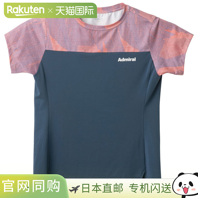 日本直邮Admiral Tennis Wear 开叉下摆图案T恤 女士 ATLA502