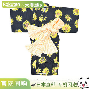 日本直邮SHISKY 儿童浴衣套装触感凉爽的连体浴衣女童浴衣配腰带1