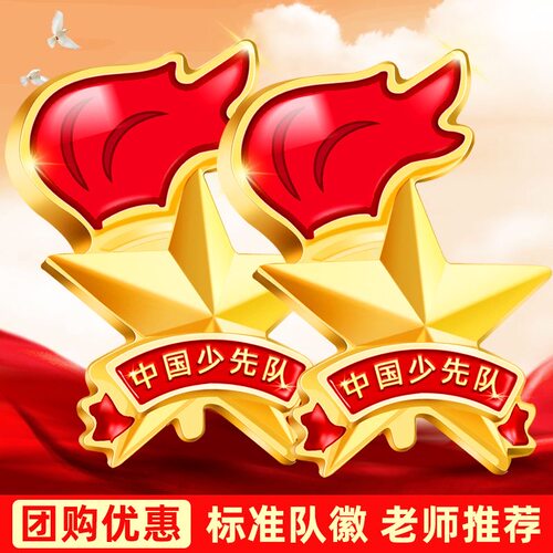 队徽少先队员强磁扣小学生胸章校徽不褪色安全别针中国先锋队徽章