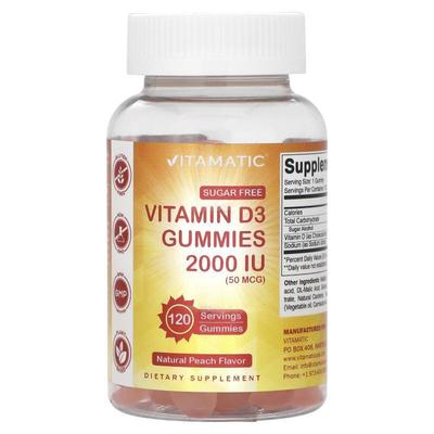 Vitamatic,Vitamin D3 Gummies, Natural Peach Flavor