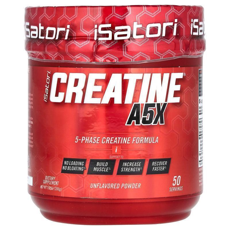 Isatori,Creatine A5X Powder, Unflavored, 7.05 oz (200 g)