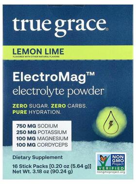 True Grace,ElectroMag™, Electrolyte Powder, Lemon Lime, 16 S