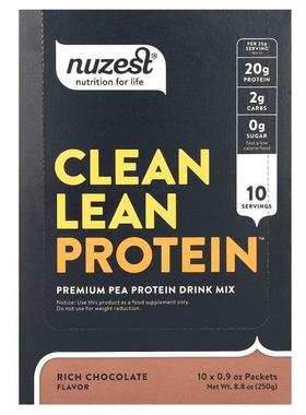 Nuzest,Clean Lean Protein, Wild Strawberry, 10 Packets