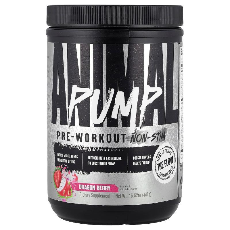 Animal,Pump™ Pre-Workout, Non-Stim, Dragon Berry, 15.52 oz (