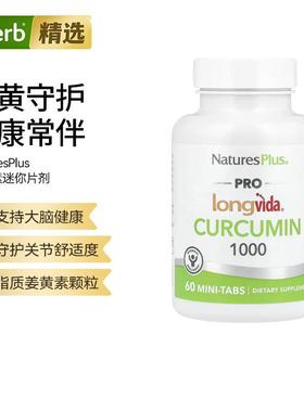 自然加Pro Longvida®Curcumin 1000姜黄素迷你片剂大脑健康