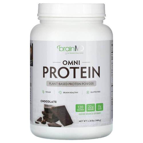 BrainMD,Omni Protien, Plant-Based Protein Powder, Chocolate,