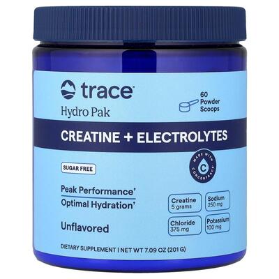 Trace,Hydro Pak, Creatine + Electrolytes, Unflavored, 7.09 o