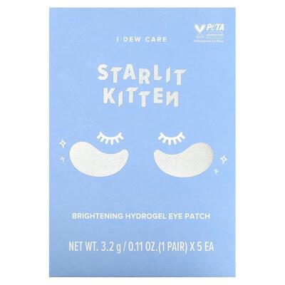 I Dew Care,Starlit Kitten, Brightening Hydrogel Eye Patch, 5