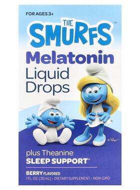 The Smurfs,Melatonin Liquid Drops, Ages 3+, Berry , 1 fl oz