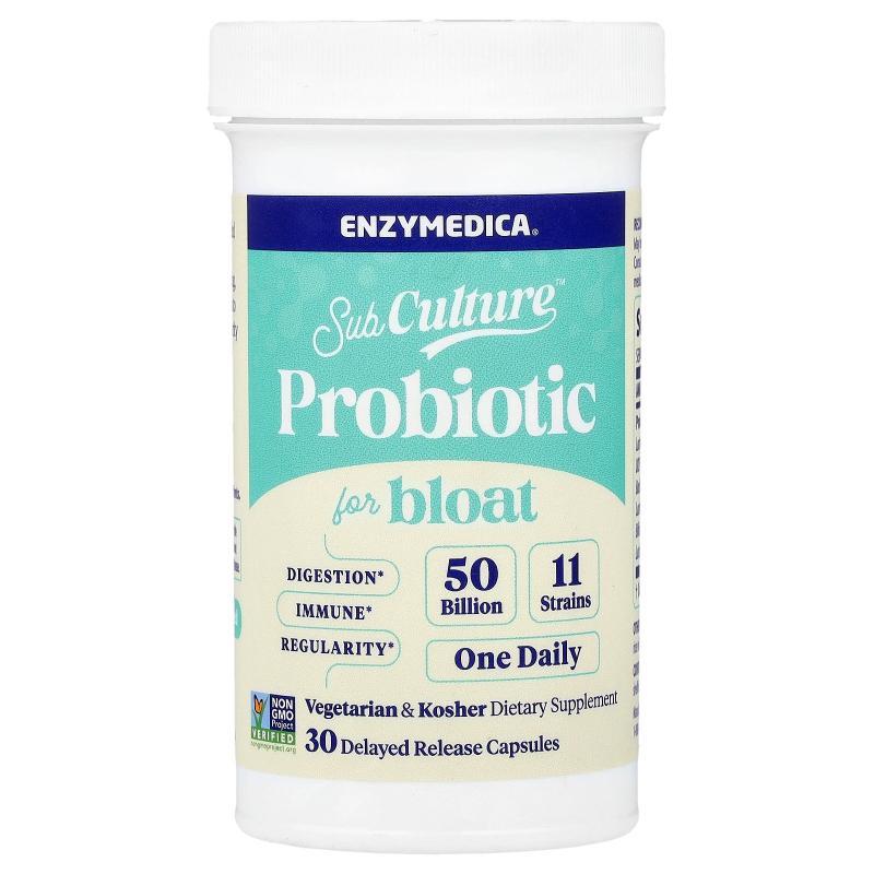 Enzymedica,SubCulture™ Probiotic For Bloat, 50 Billion, 30 D