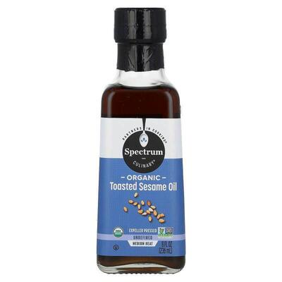 Spectrum Culinary,Organic Toasted Sesame Oil, Unrefined, 8 f