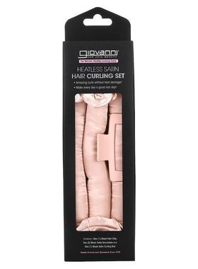 乔凡尼,Heatless Satin, Hair Curling Set, Blush, 4 Pieces