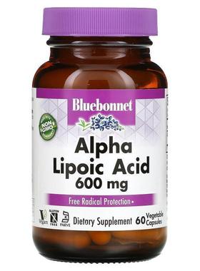 Bluebonnet Nutrition,硫辛酸, 600 mg, 60植物胶囊