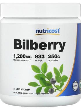 Nutricost,Bilberry Powder, Unflavored, 8.8 oz (250 g)