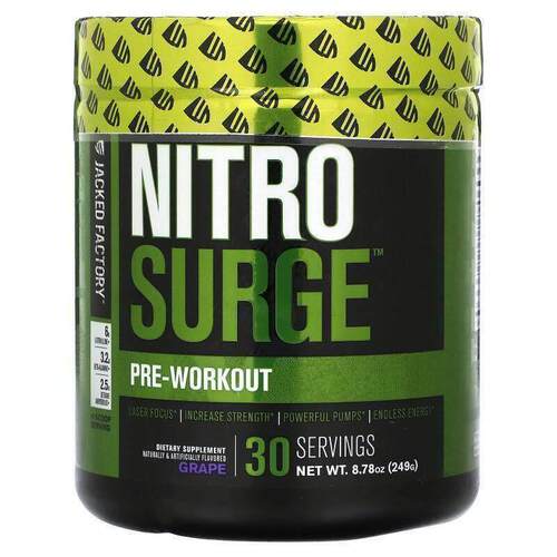 Jacked Factory,Nitro Surge，锻炼前配方，葡萄味，8.78 盎司（2