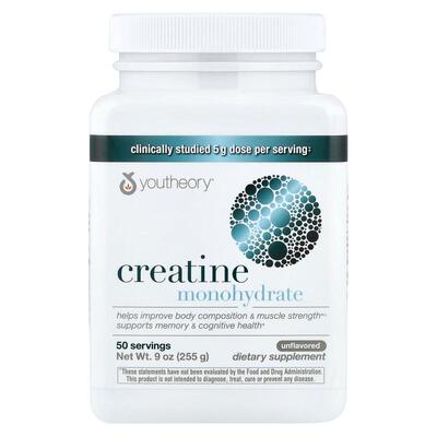Youtheory,Creatine Monohydrate, Unflavored, 9 oz, 9 oz (255