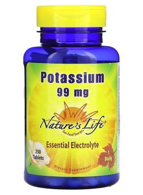 Nature's Life,Potassium, 99 mg, 250 Tablets