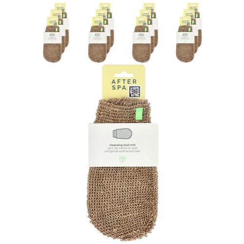 AfterSpa,Cleansing Sisal Mitt, 12 Mitts