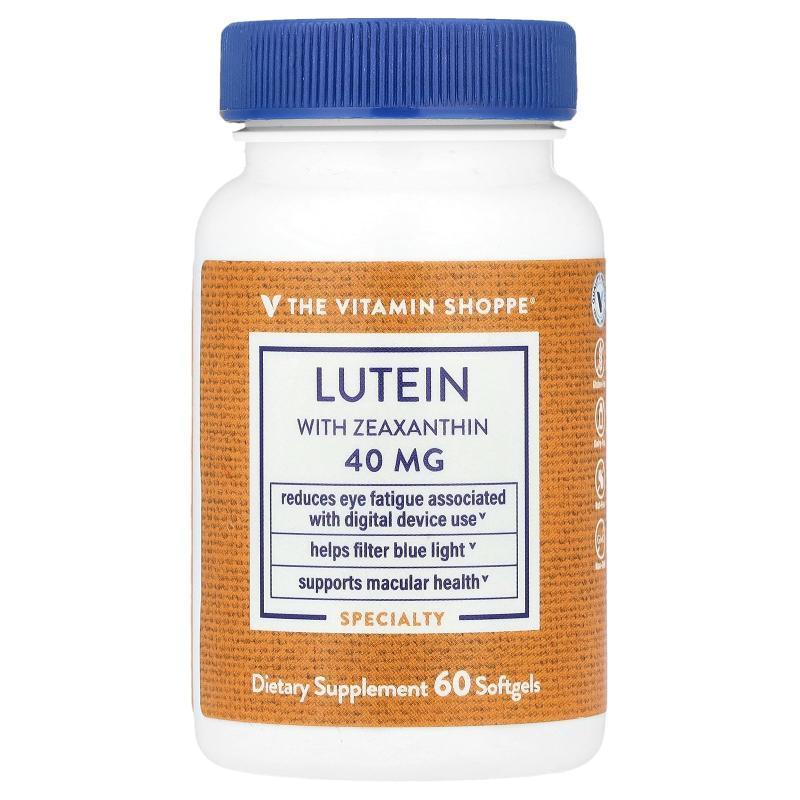 The Vitamin Shoppe,含玉米黄质的叶黄素，40 毫克，60 粒软胶囊