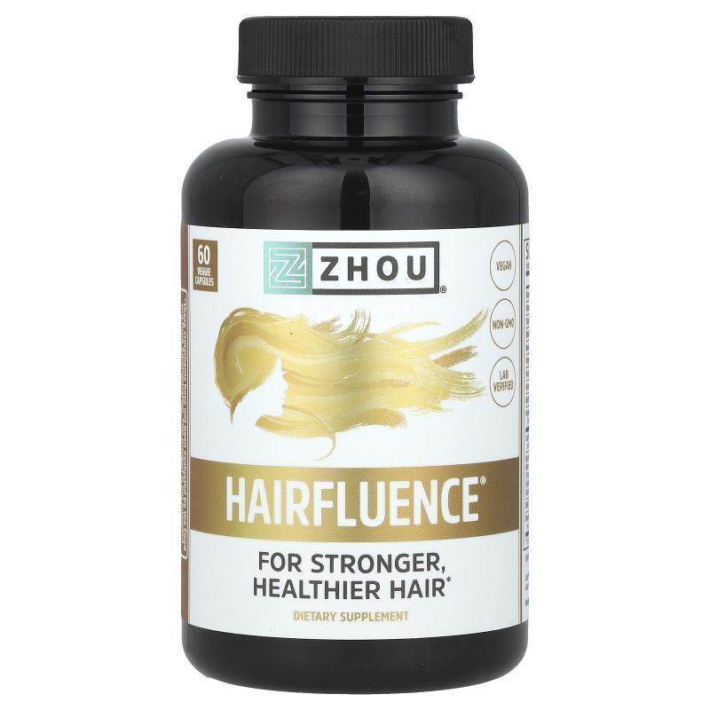 Zhou Nutrition,Hairfluence，高级头发生长配方，60粒素食胶囊