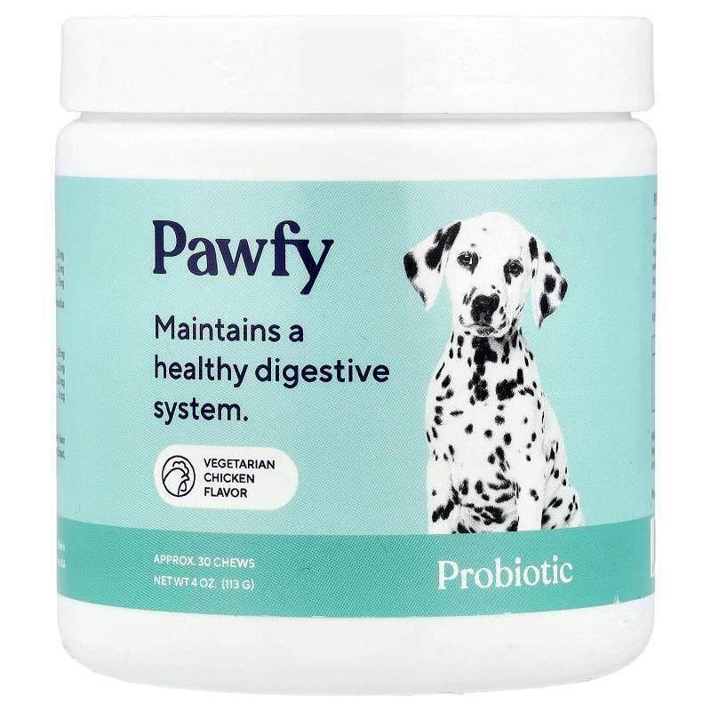 Pawfy,益生菌，适合 6 个月以上狗狗，素食鸡肉味，30 片，4 盎司