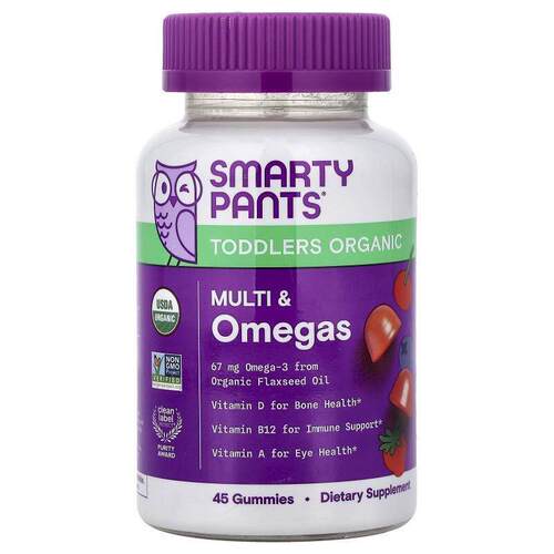 SmartyPants,儿童有机配方，多营养素和 Omega 软糖