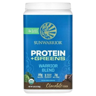 太阳勇士,Warrior Blend Protein + Greens, Chocolate, 1.65 lb