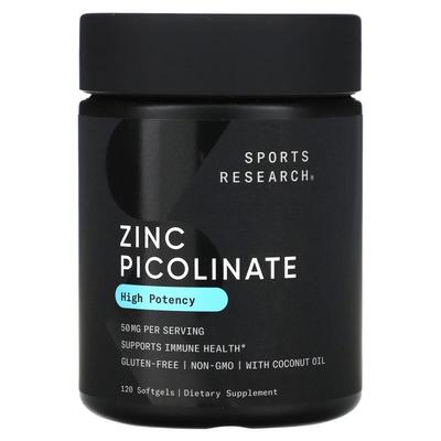 Sports Research,Zinc Picolinate, High Potency, 50 mg, 120 So