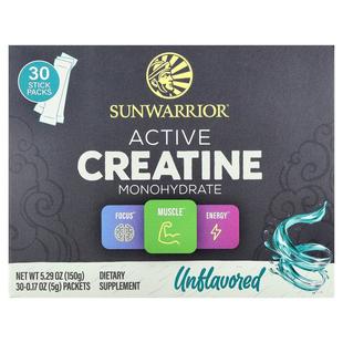 太阳勇士,Active Creatine Monohydrate, Unflavored, 30 Packets