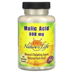 Nature's Life,Malic Acid , 800 mg, 100 Vegetarian Capsules