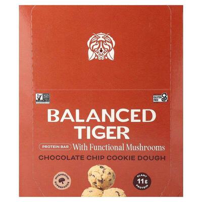 Balanced Tiger ,Protein Bar, Chocolate Chip Cookie Dough, 12