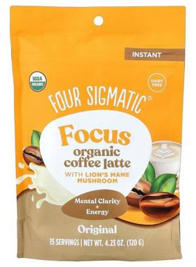 Four Sigmatic,Focus, Instant Organic Coffee Latte With Lion'