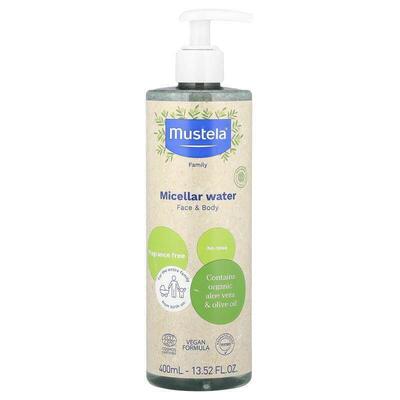 Mustela,胶束水，面部身体，无香，13.52 液量盎司（400 毫升）