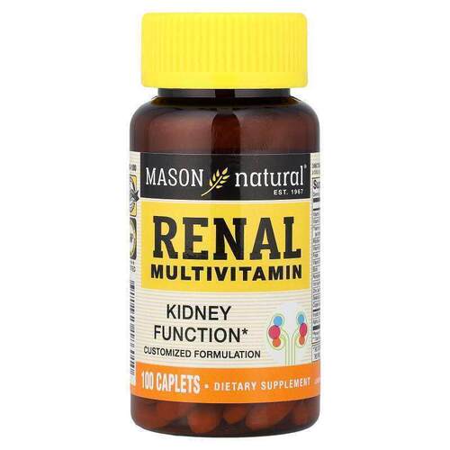 Mason Natural,Renal Multivitamin, 100 Caplets