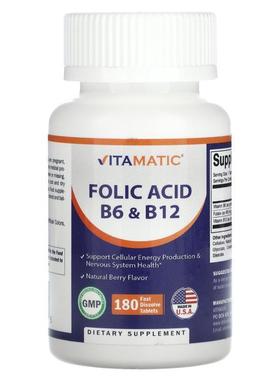 Vitamatic,Folic Acid B6 &amp;amp;amp; B12, Natural Berry